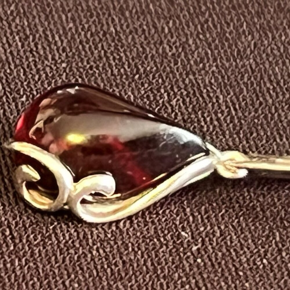 Baltic Cherry Amber Sterling Silver Necklace & Lever‑Back Earrings Set - Picture 6 of 16